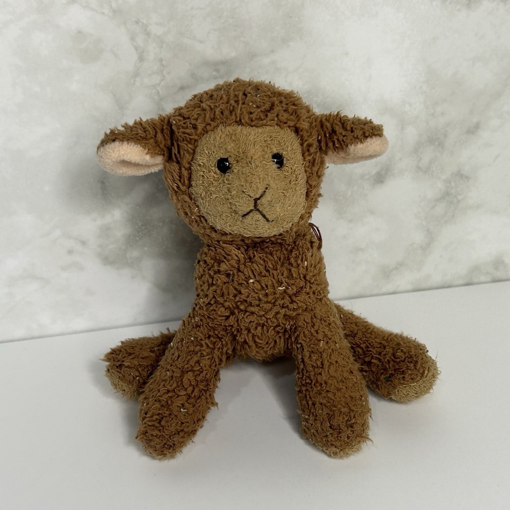 Vintage‎ Russ Berrie Brown Lamb Sheep Plush Stuffed Animal Small 6"